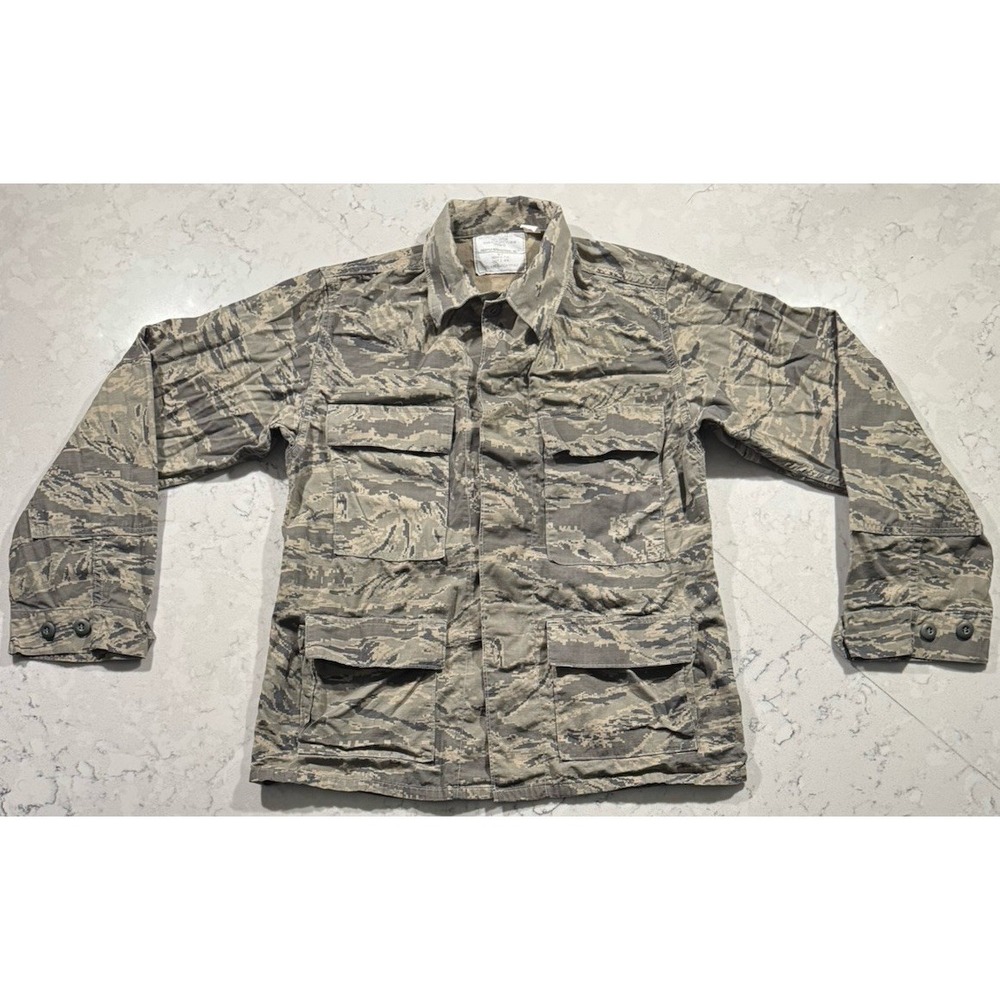 US Air Force USAF ABU‎ Uniform Coat Jacket Mens 38R Tiger Stripe Camo Military